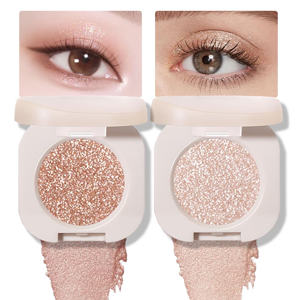 FeiCuiYun paleta de sombras con brillo resplandor para looks diarios duraderos
