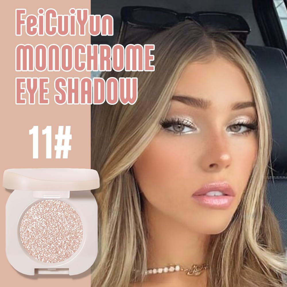 FeiCuiYun pearl white silver glitter shadow enhances bright eyes for special occasions