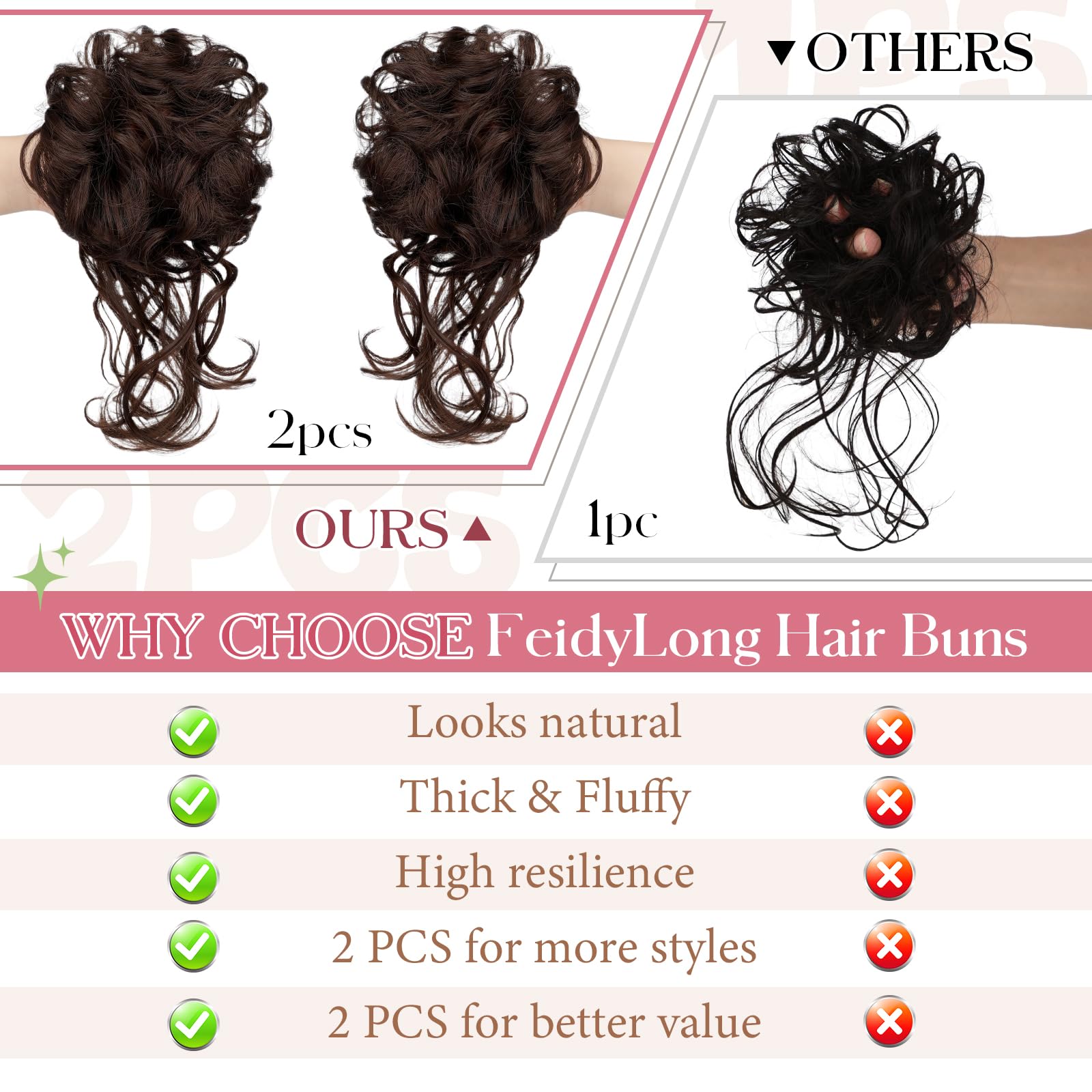 FeidyLong hair piece adds subtle movement and easy daily styling.