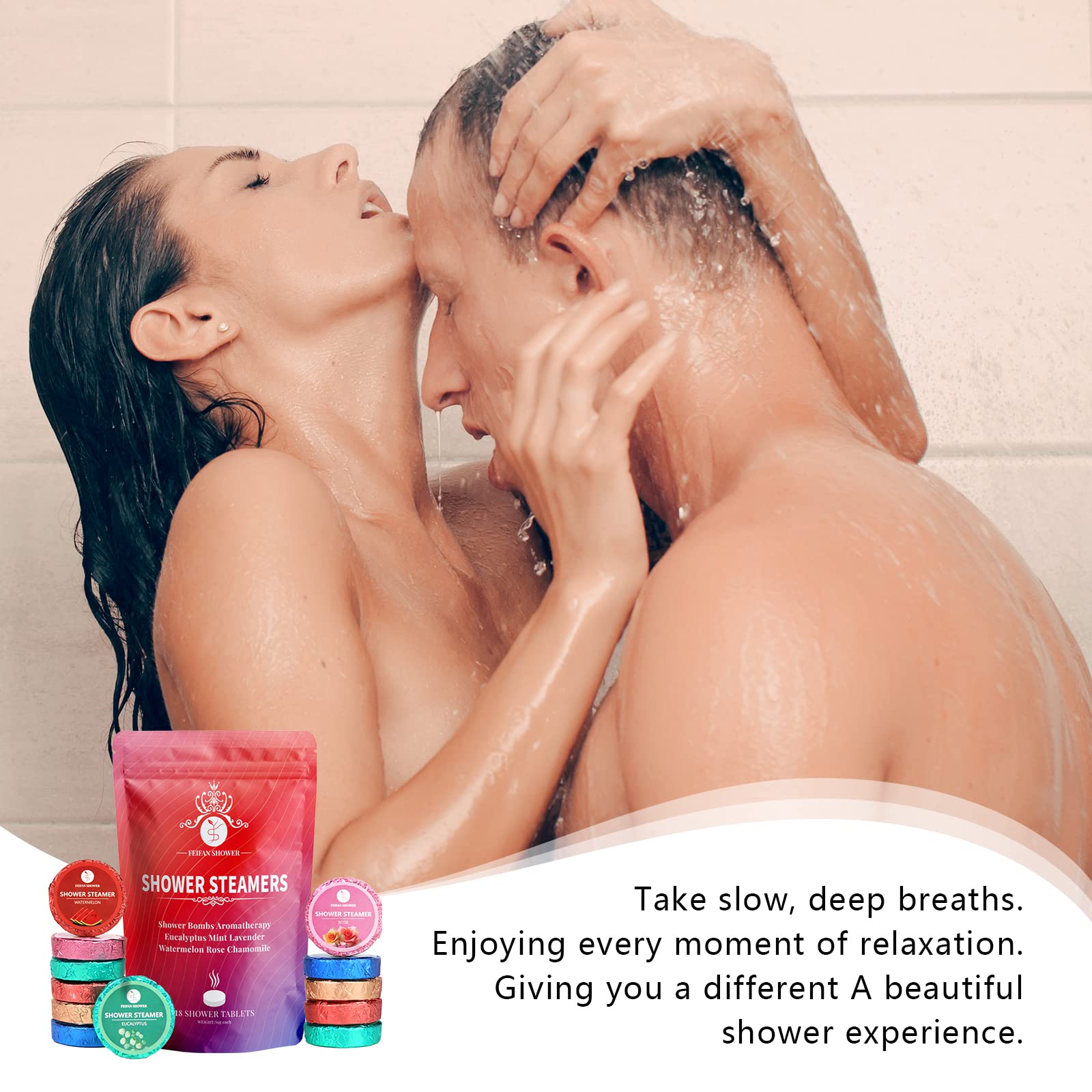 FEIFAN SHOWER bomba de rosa para ducha, aroma floral suave y elegante.