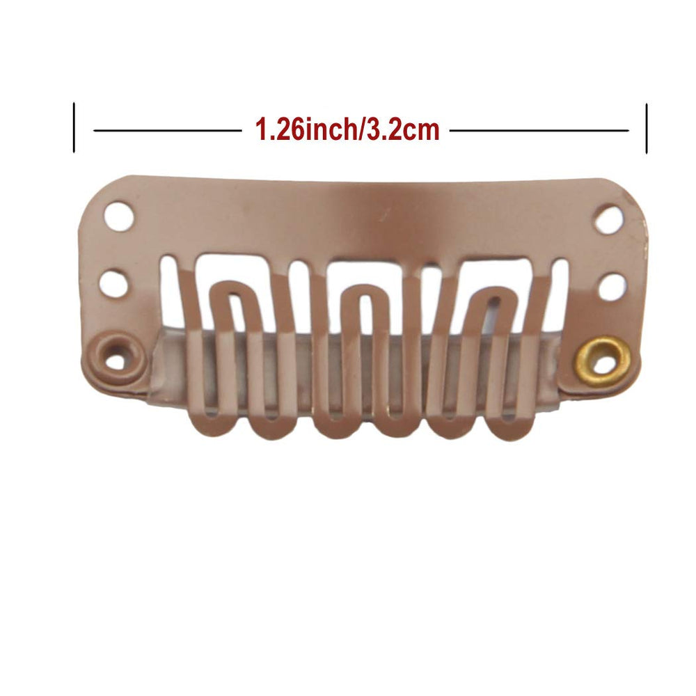 FeiHong clips marrón claro para acabado natural en el cabello.
