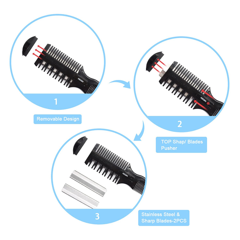 FEISIER Hair thinning blade on the other side for controlled bulk reduction.