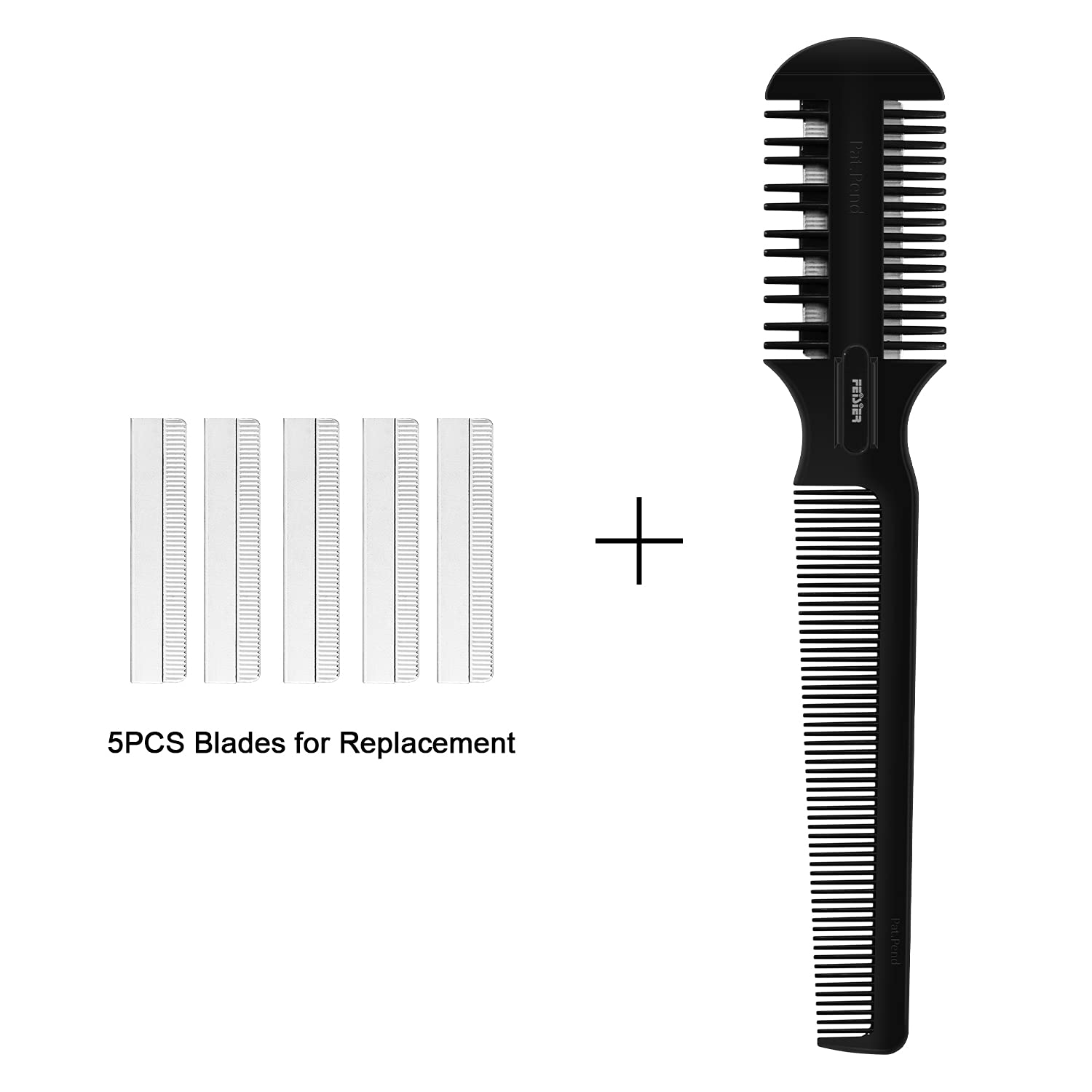 FEISIER Razor Comb with long teeth side for easy detangling and precision cutting.