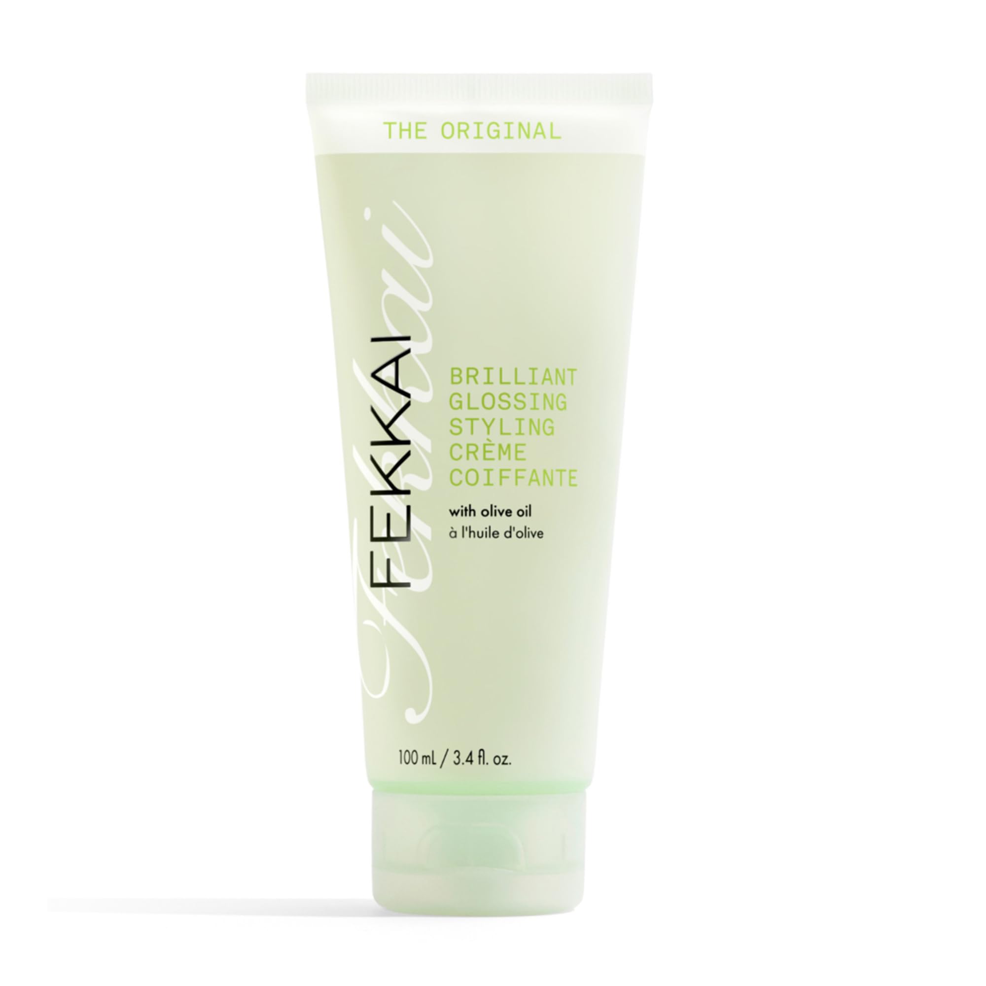 Fekkai Original Brilliant Glossing Styling Creme bottle closeup for radiant shine