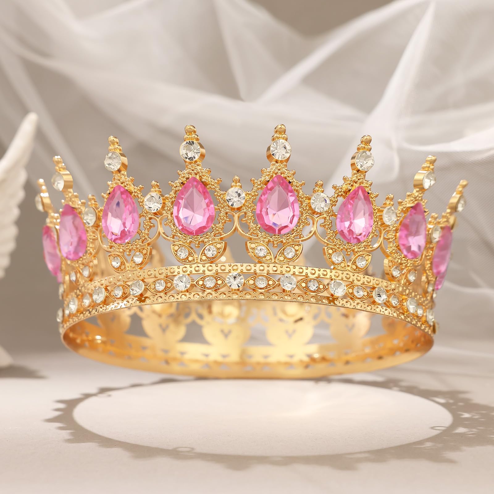 Feltent crystal tiara for prom offers dazzling sparkle and elegant silhouette.