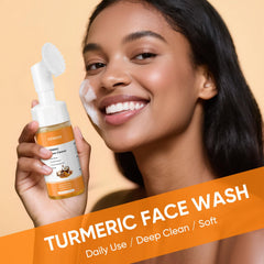 Femani Glow Wash Foam Closeup shows creamy lather for gentle cleansing