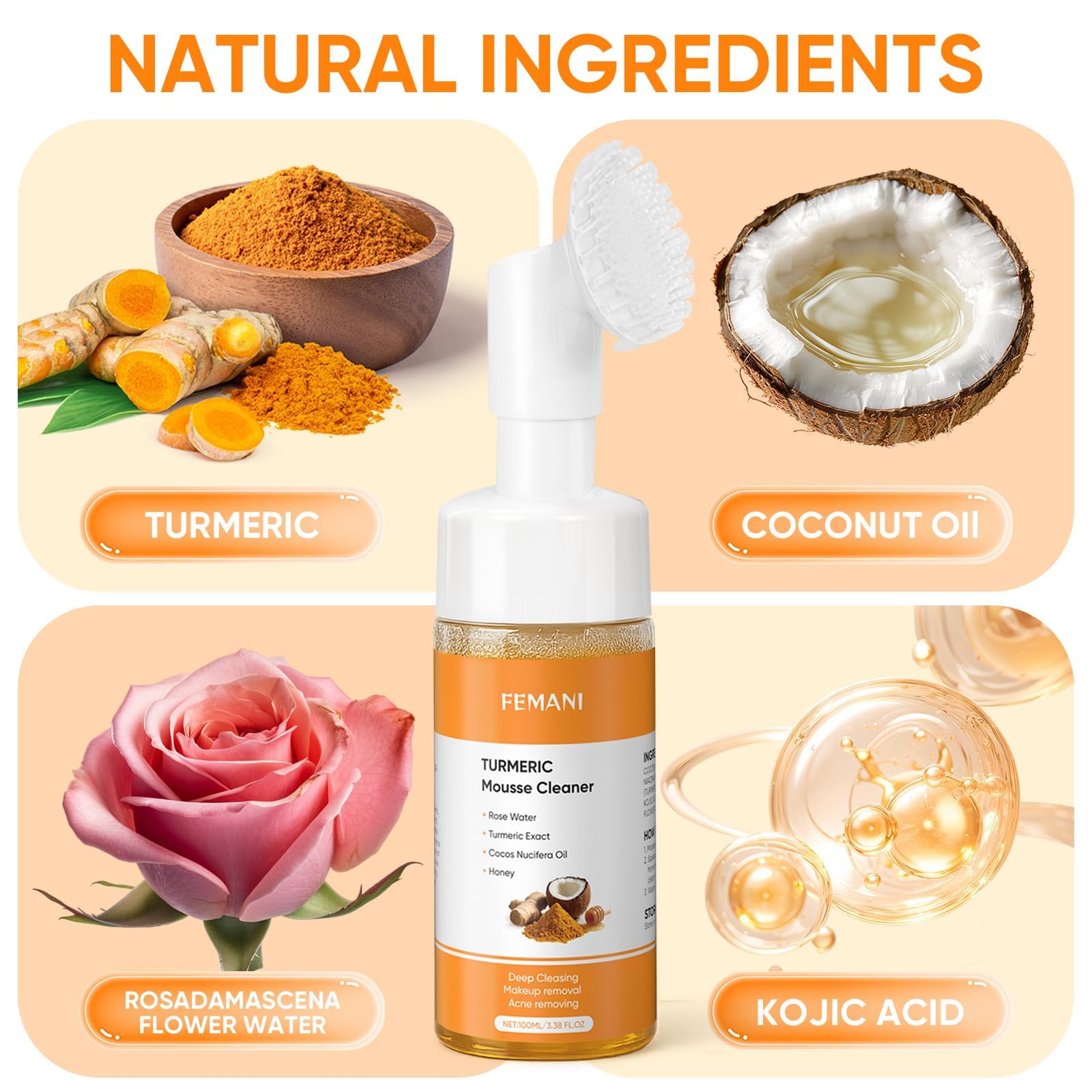 Femani kit cuidado diario de cúrcuma: versatilidad para rostro y cuerpo