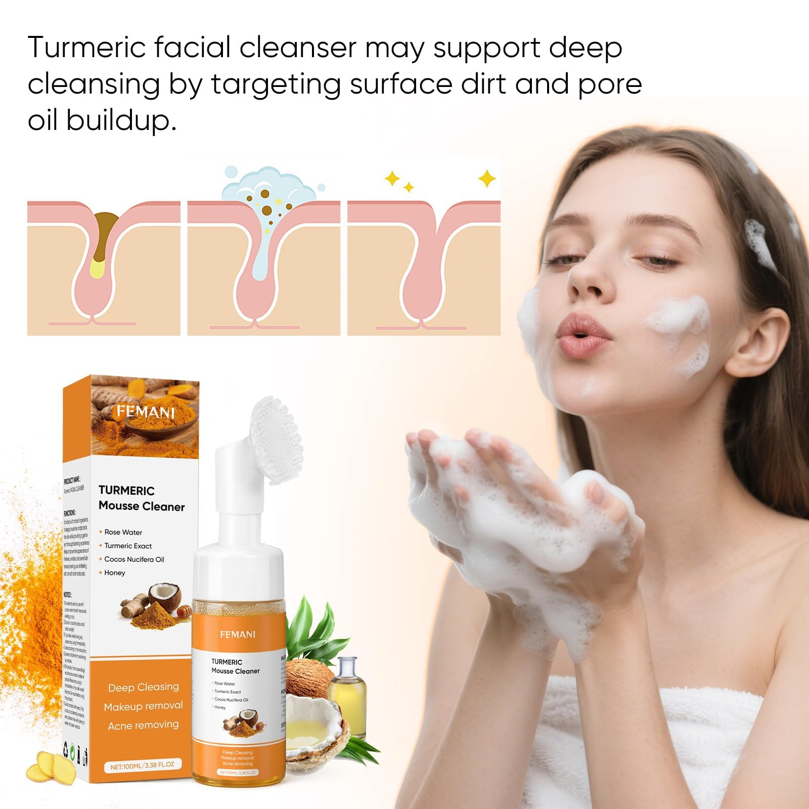 Femani pinza higiénica para aplicar pads de cúrcuma