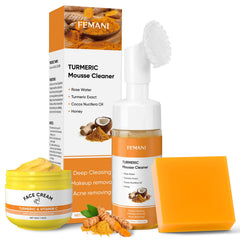 Femani Turmeric Face Wash Brush—gentle cleansing for all skin types and refreshed skin.