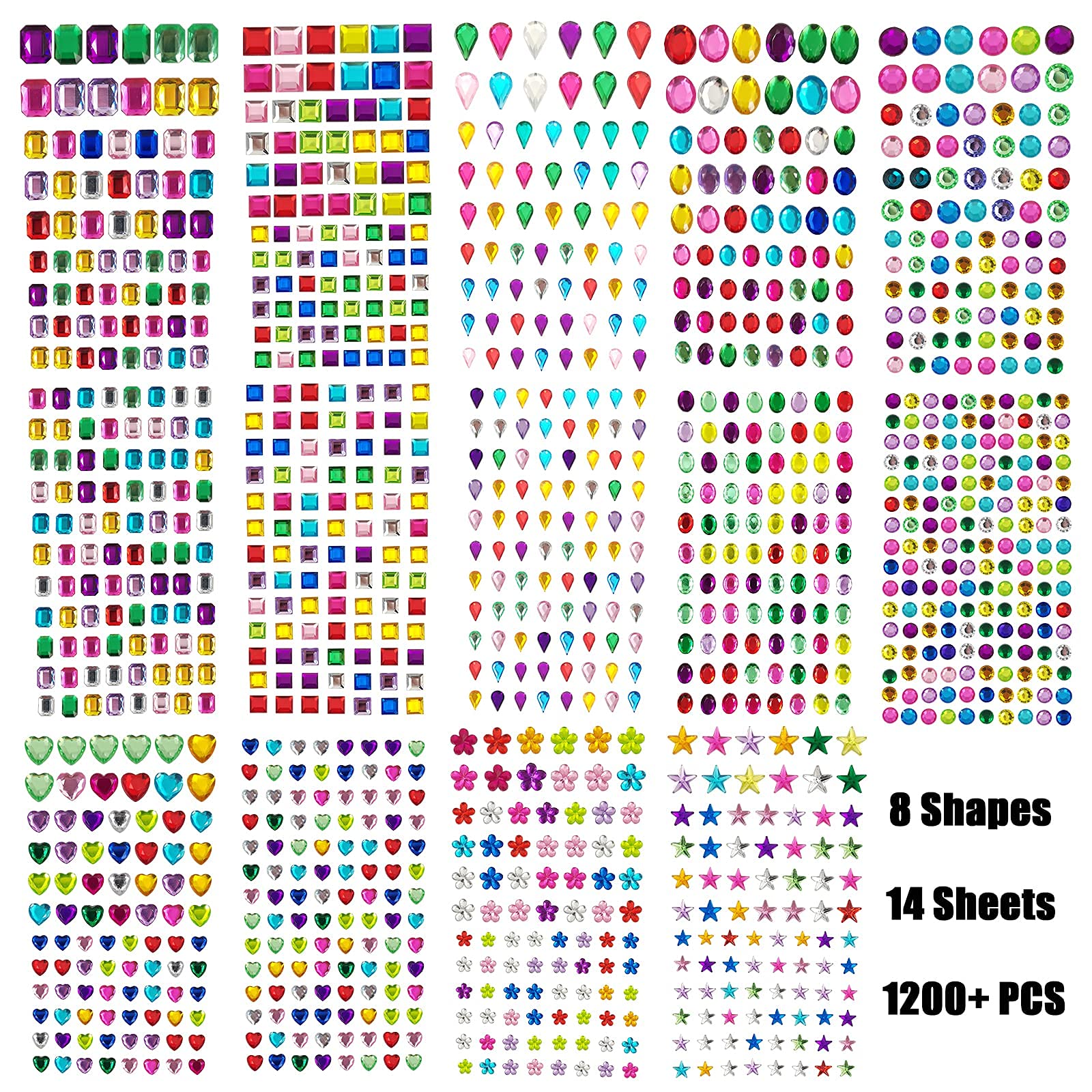 Gemas adhesivas FEMBW cuadradas para decoraciones creativas en nail art