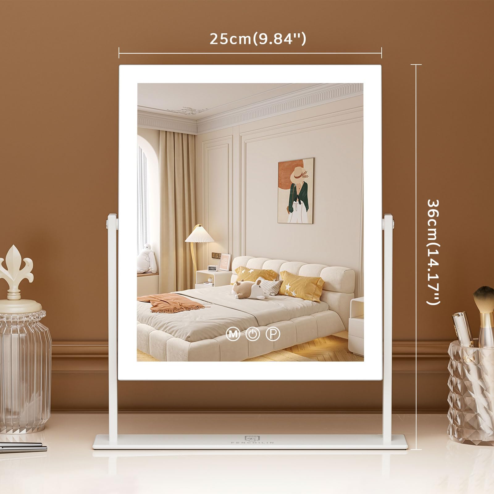 Sturdy ABS frame and silvered glass resist daily wear while keeping reflections crisp.