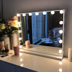 FENCHILIN vanity mirror front view with lights suitable for makeup prep