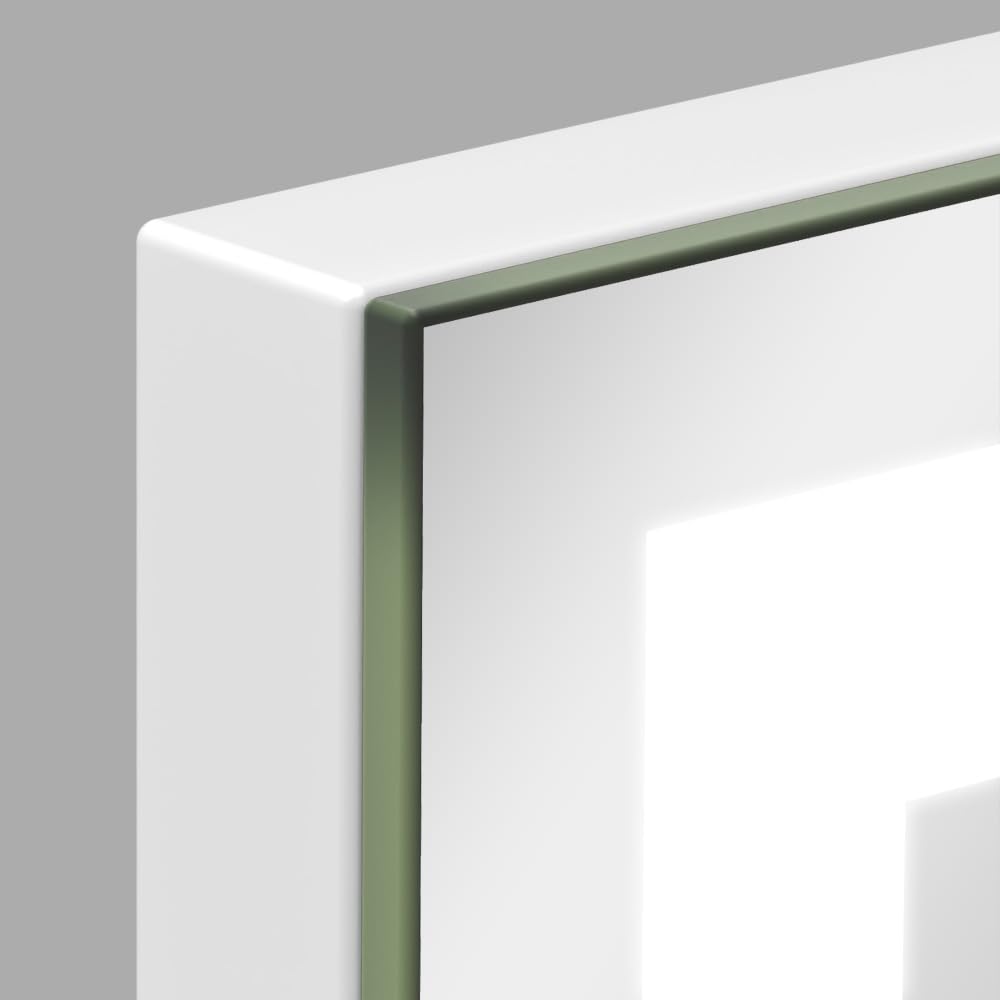 FENNIO 23x18 inch vanity mirror offers an upper body view for makeup.