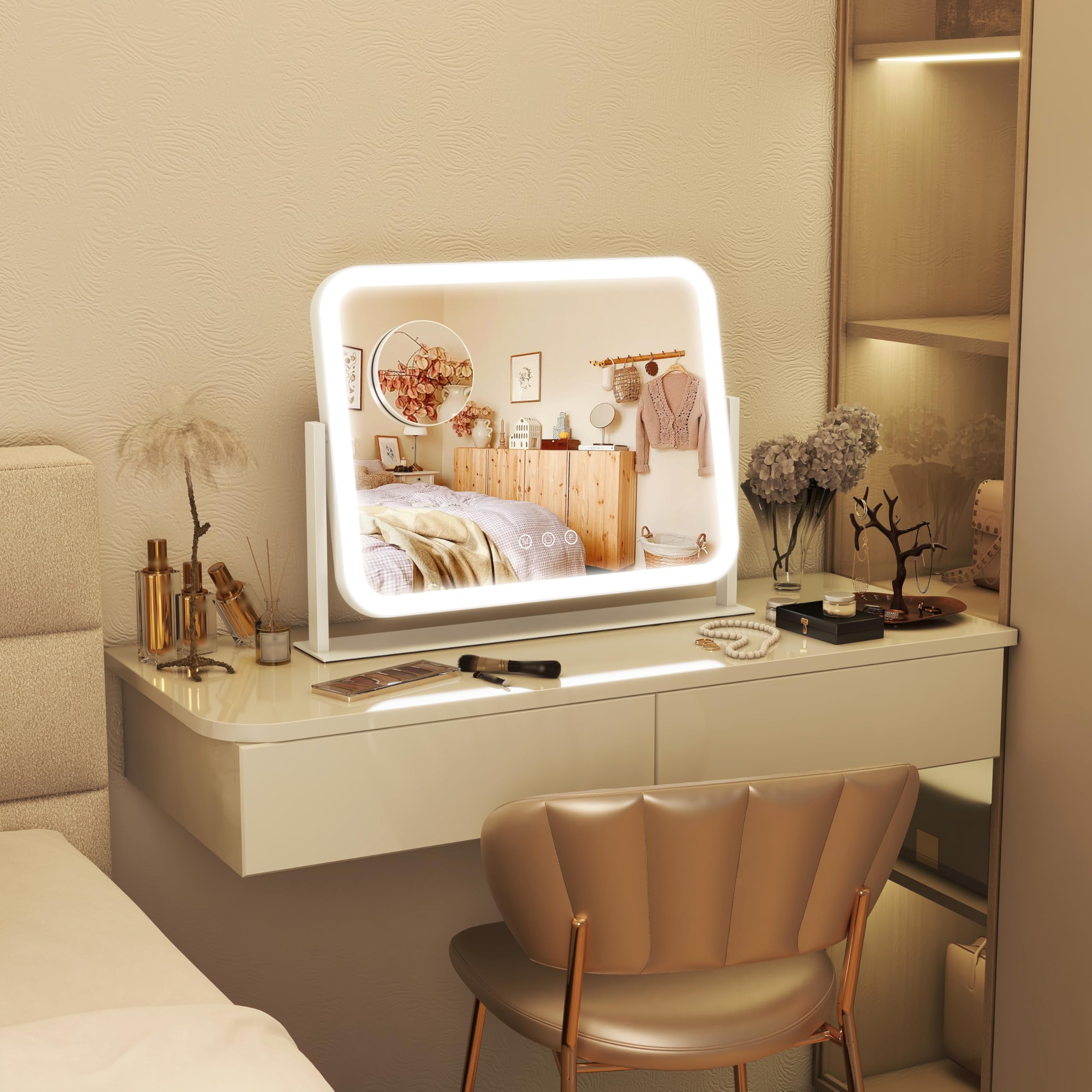 FENNIO shatter-resistant vanity mirror enhances safety for homes with kids.