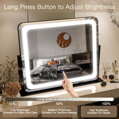 FENNIO vanity mirror aluminum frame highlighting durable construction.