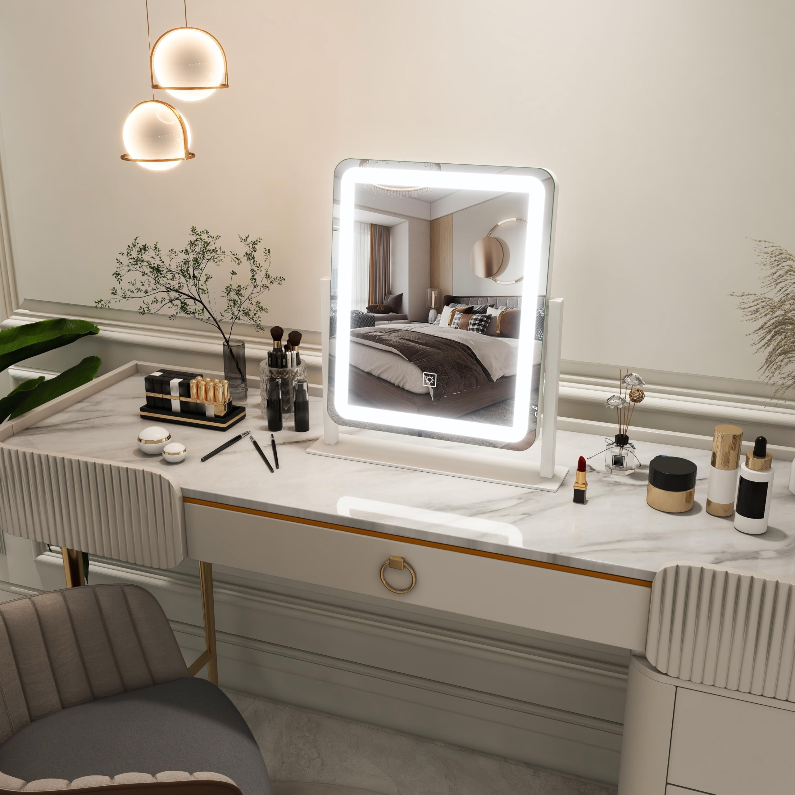 FENNIO vanity mirror aluminum frame for sturdy daily use
