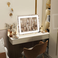 FENNIO vanity mirror with USB power and smart touch, convenient grooming controls.