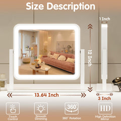 FENNIO vanity mirror smart touch controls for easy lighting adjustments