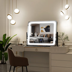 FENNIO vanity mirror touch sensor close-up enabling quick color change.