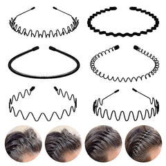 Fenshine 6-pack metal hair bands style 1 for secure non-slip wear during workouts