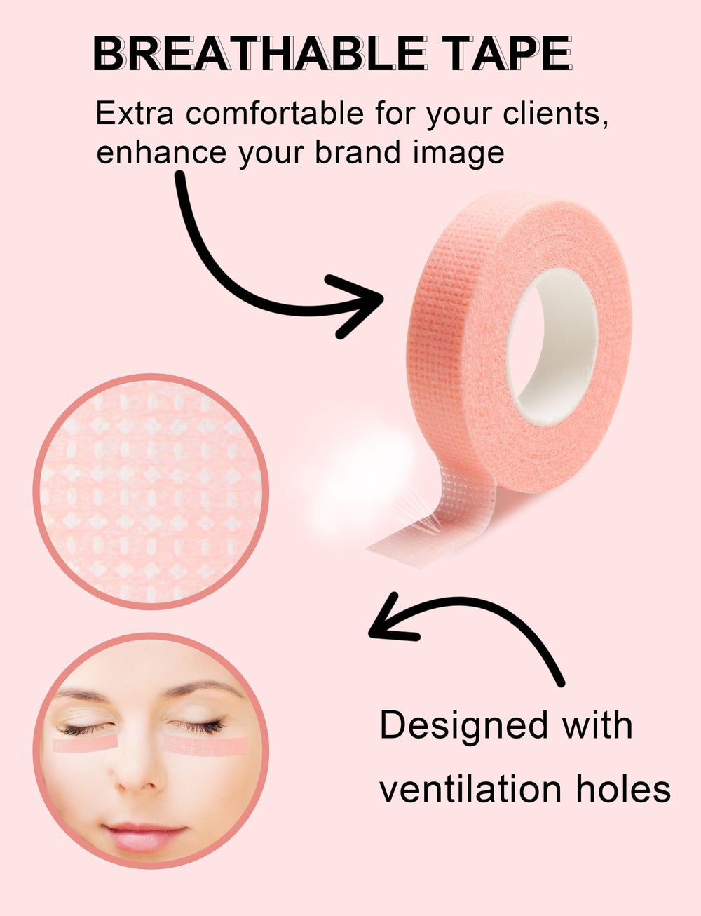 Fenshine lash tape 4mm width ready for lifting eyelids during extensions.