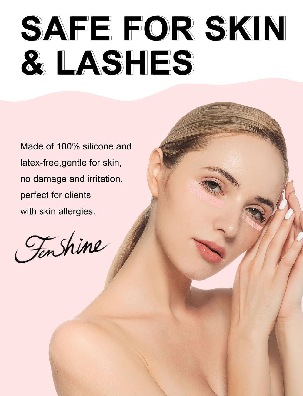 Fenshine tape in professional studio setup for lash work.