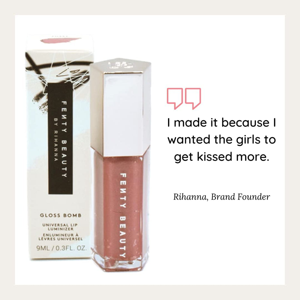 Fenty Beauty Gloss Bomb 02 Fussy, color translúcido con brillo intenso.
