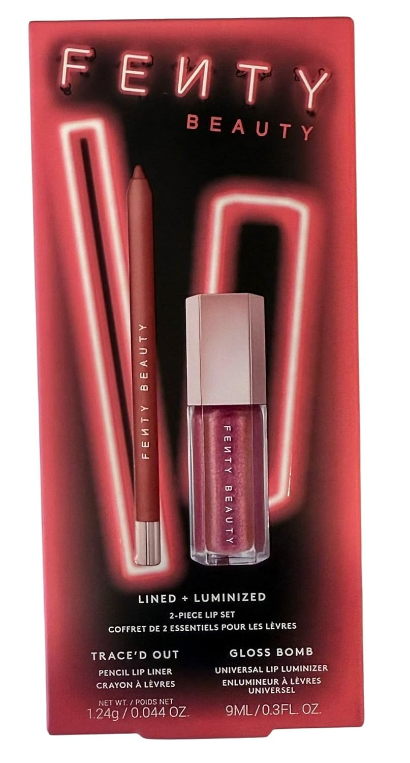 Fenty Beauty Lined + Luminized set front view showing the duo with holographic shine