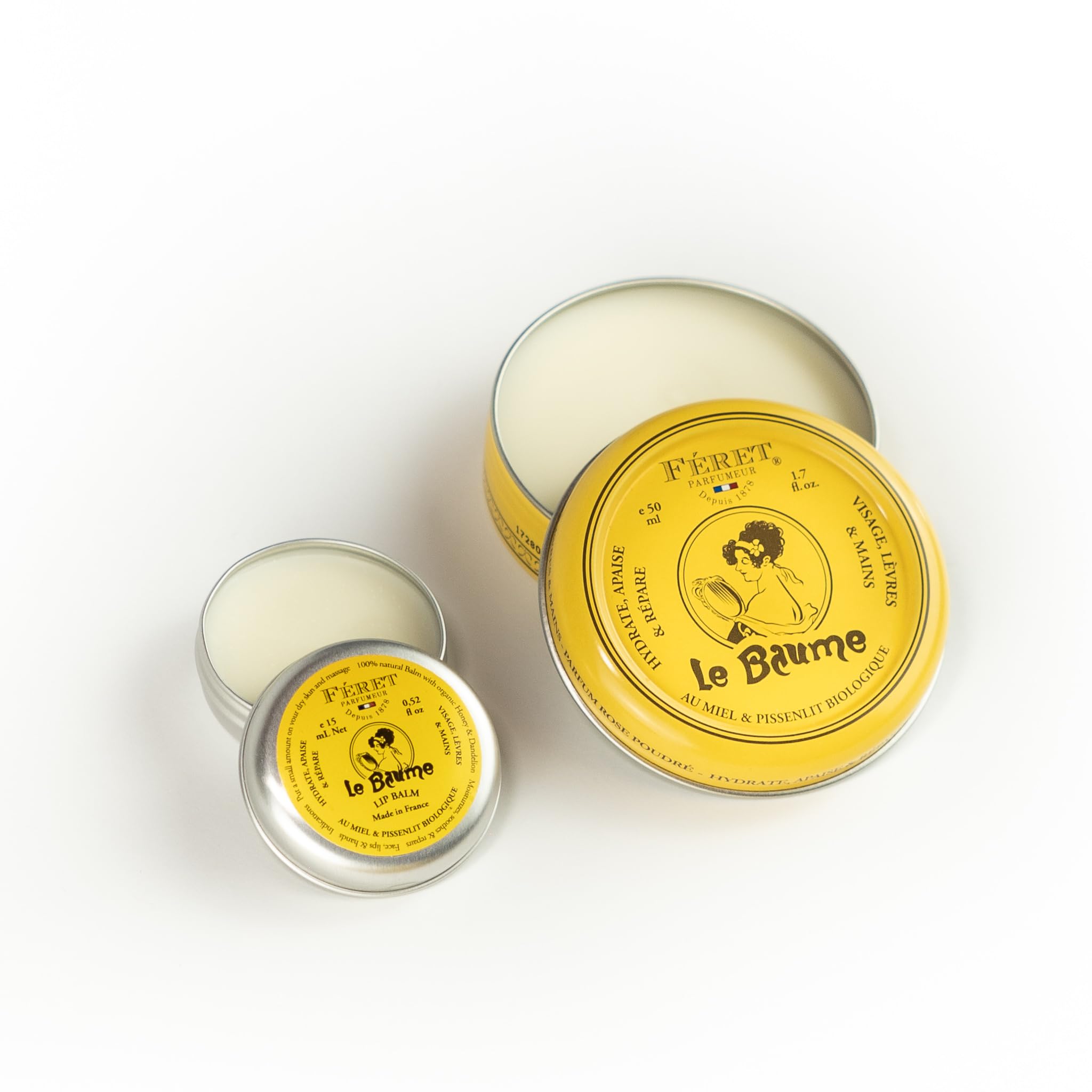 Bálsamo Feret Parfumeur en lata vintage con diseño francés