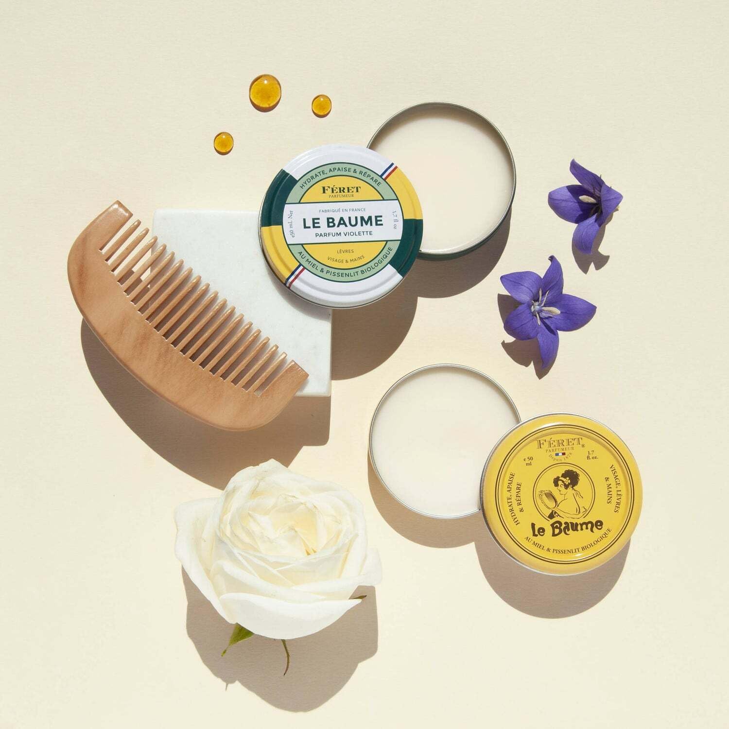 Feret Parfumeur Le Baume with shea butter and honey emphasizes nourishing ingredients