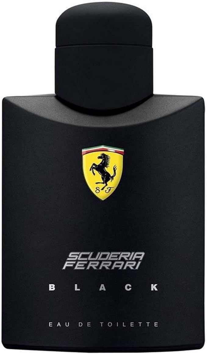 Ferrari Scuderia Black bottle pour, bold masculine scent for daily wear.