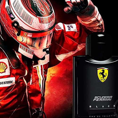 Ferrari Scuderia Black spray action, instant release of citrus and spice.