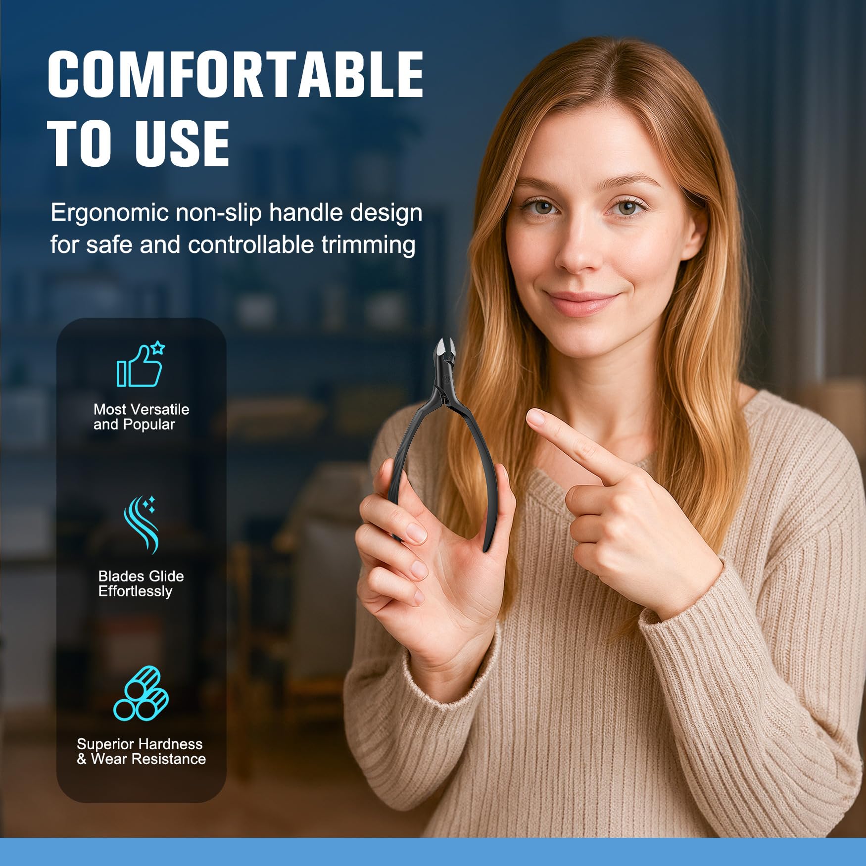 FERYES ergonomic handles with anti-slip coating for comfortable grip