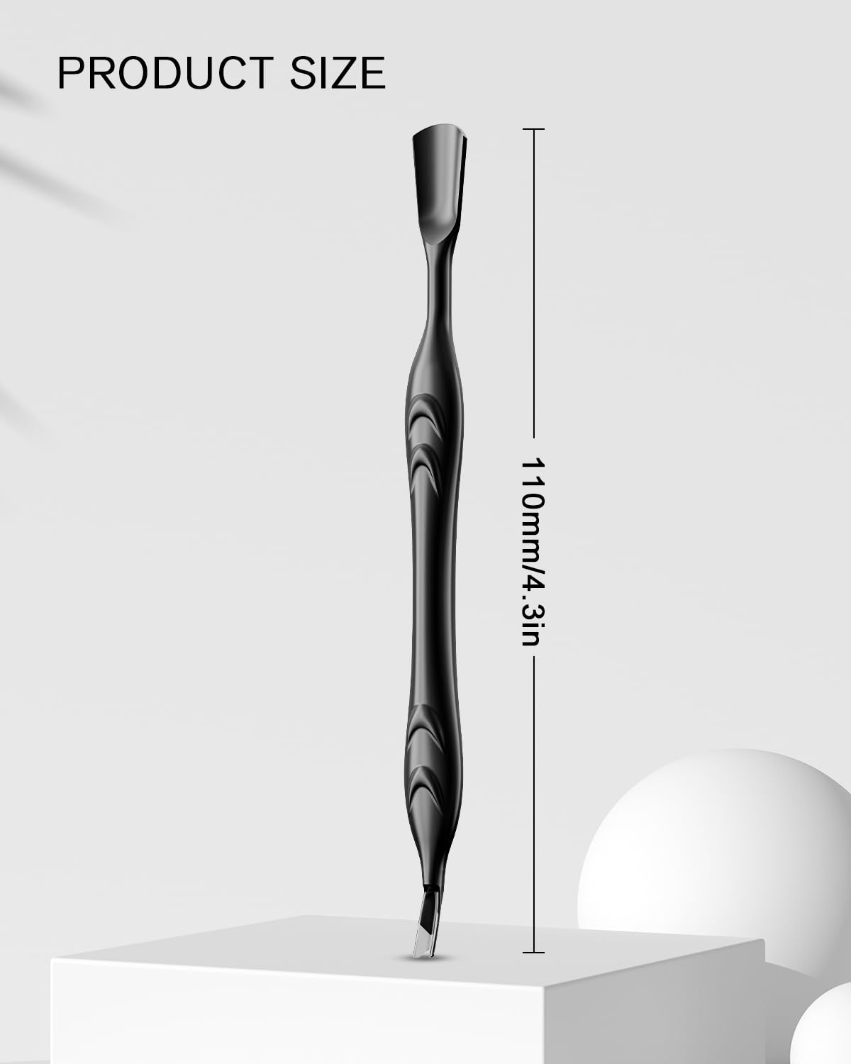 FERYES black cuticle tool in pocket size ideal for quick touch-ups