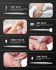 FERYES pedicure knife with strip blade for controlled deburring and shaping.