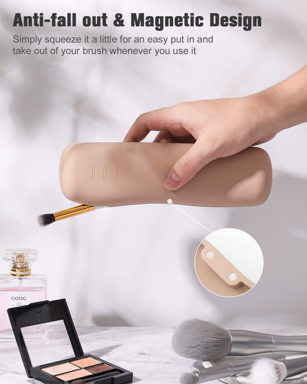 Silicone makeup brush organizer by FERYES for durable organization