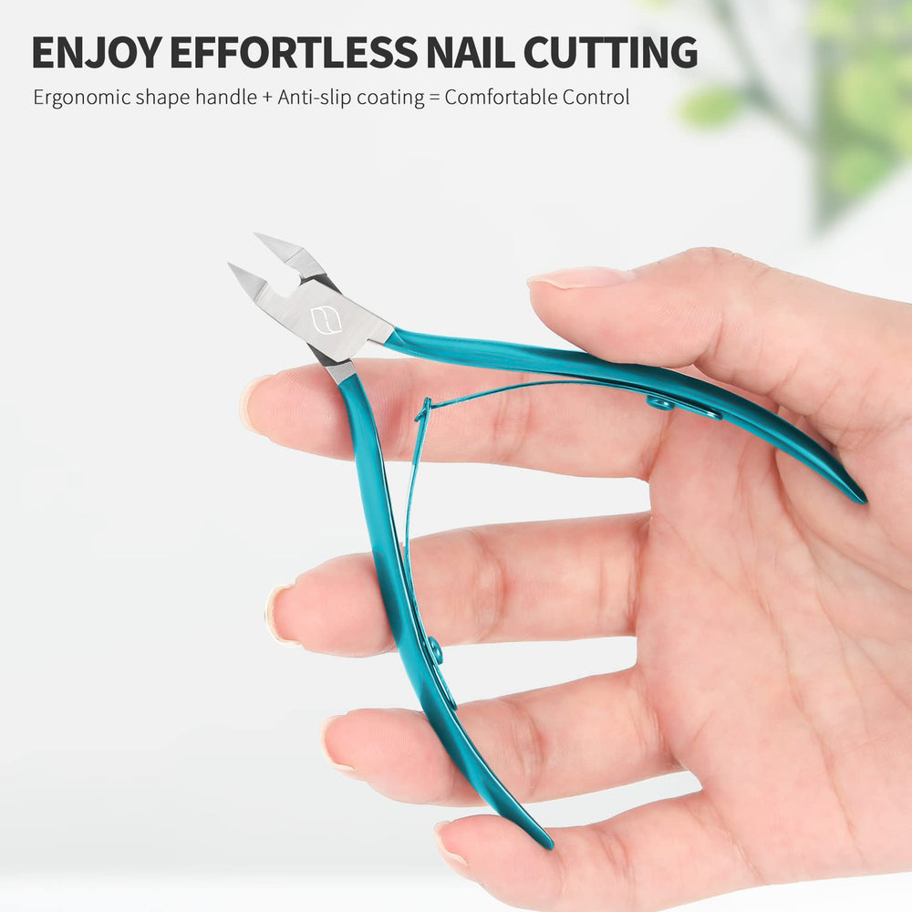 FERYES thick nail clipper with 120 degree slant enables easy trims of tough nails.
