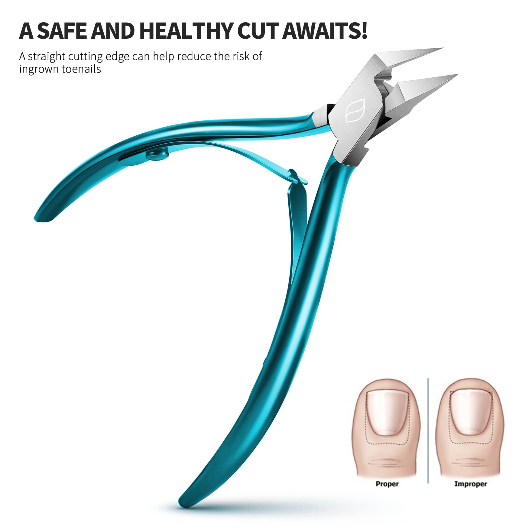 FERYES wide-jaw toenail clipper easing trimming of thick nails with a clean opening.