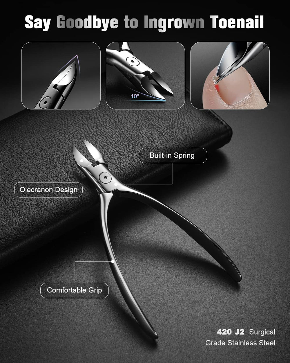 FERYES toenail clipper for sturdy trimming of thick nails.