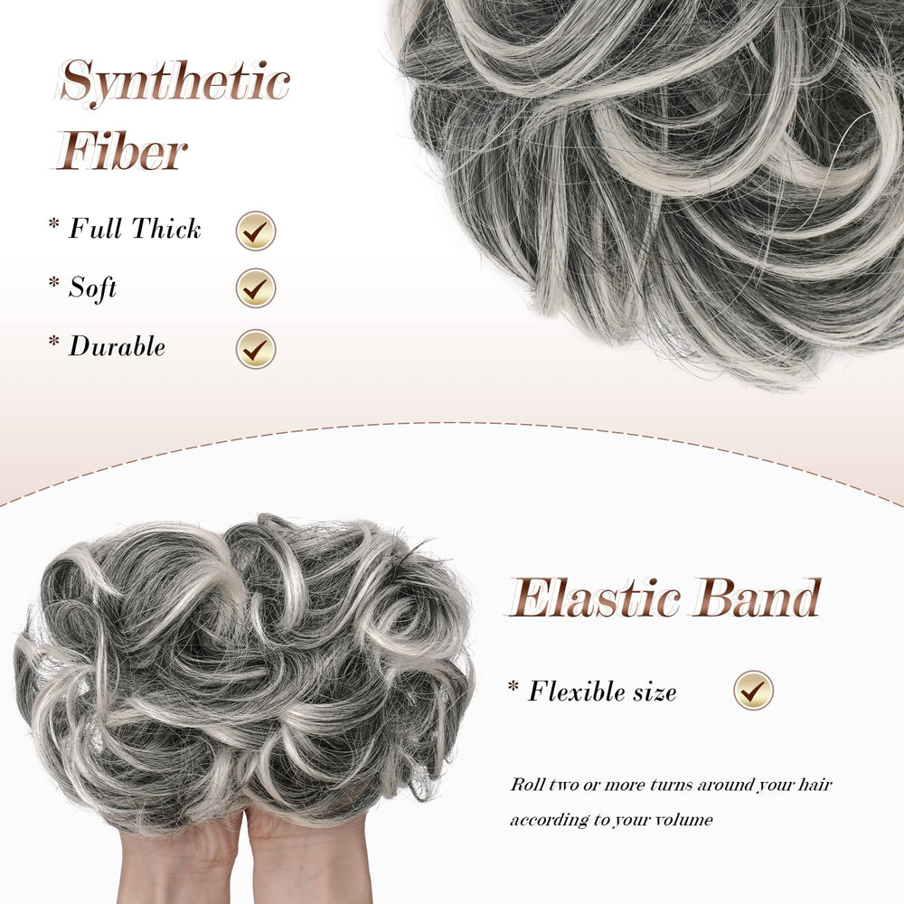Feshfen secure elastic bun for comfortable all-day wear.
