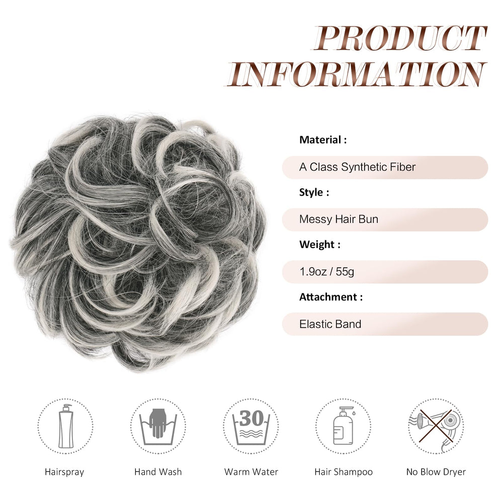 Feshfen ponytail extension attached with elastic for quick wear.