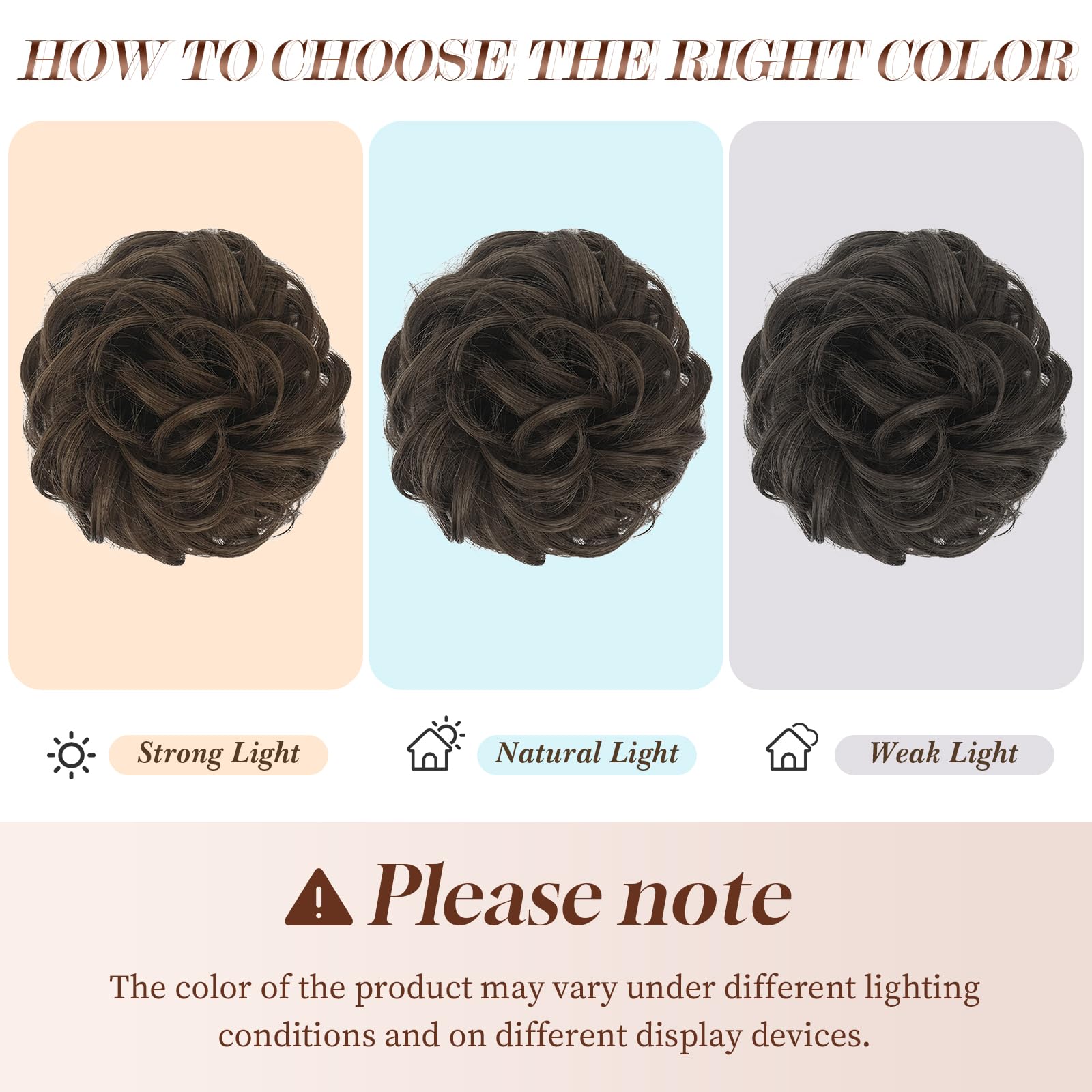 FESHFEN messy bun hair piece lightweight design adds instant fullness.