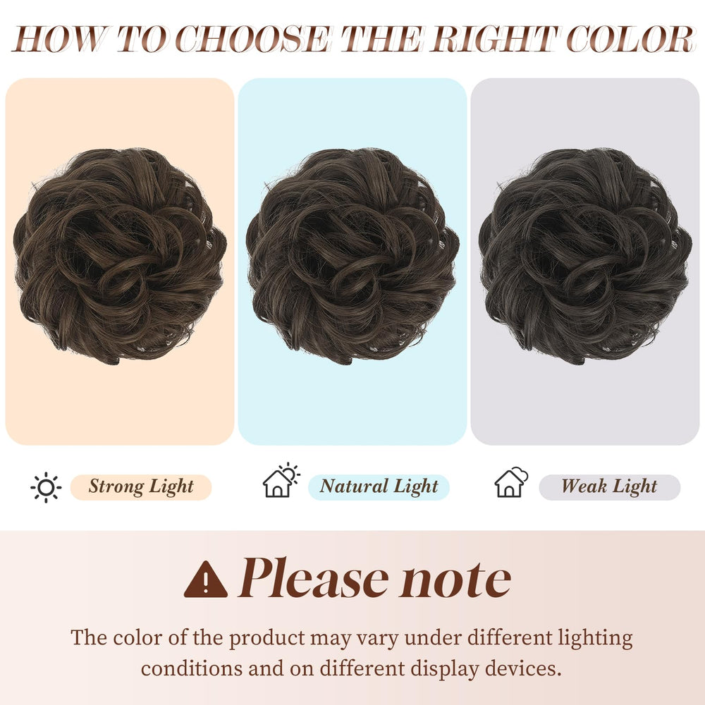 FESHFEN messy bun hair piece lightweight design adds instant fullness.