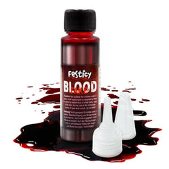 Festicy sangre falsa auténtica, botella de 0,88 onzas líquidas, aplicación precisa para realismo en piel.