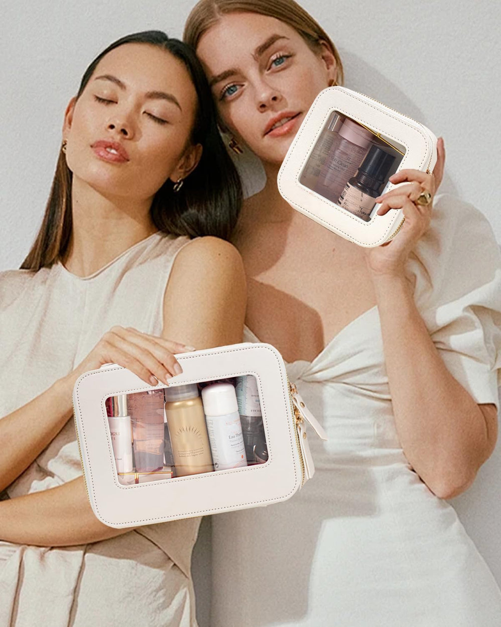 FFpaw small travel clear makeup bag compact for on-the-go essentials