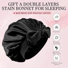 Fgail double-layer silk satin sleep bonnet highlighting moisture-locking fabric
