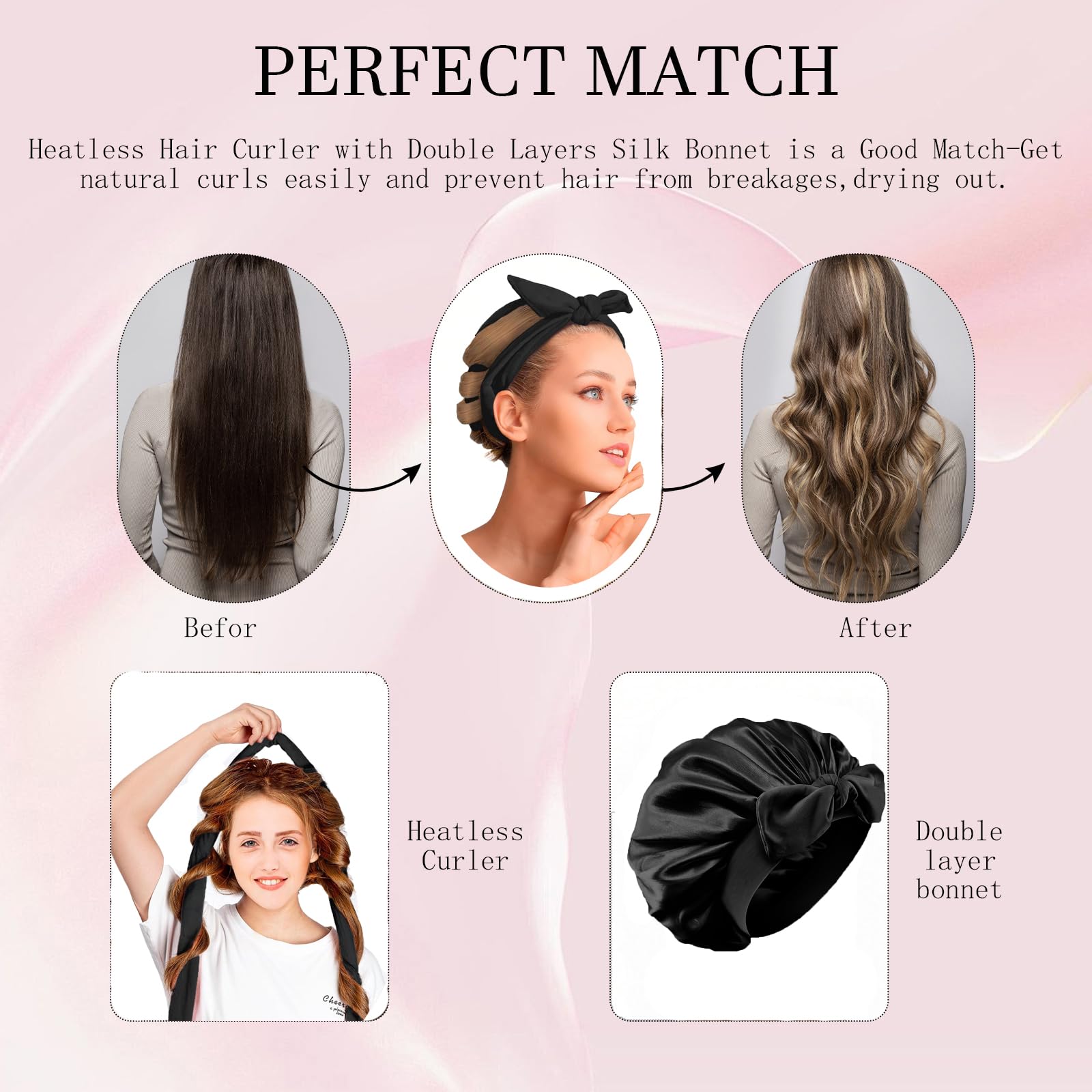 Fgail hair claw clip included for secure hair during curling