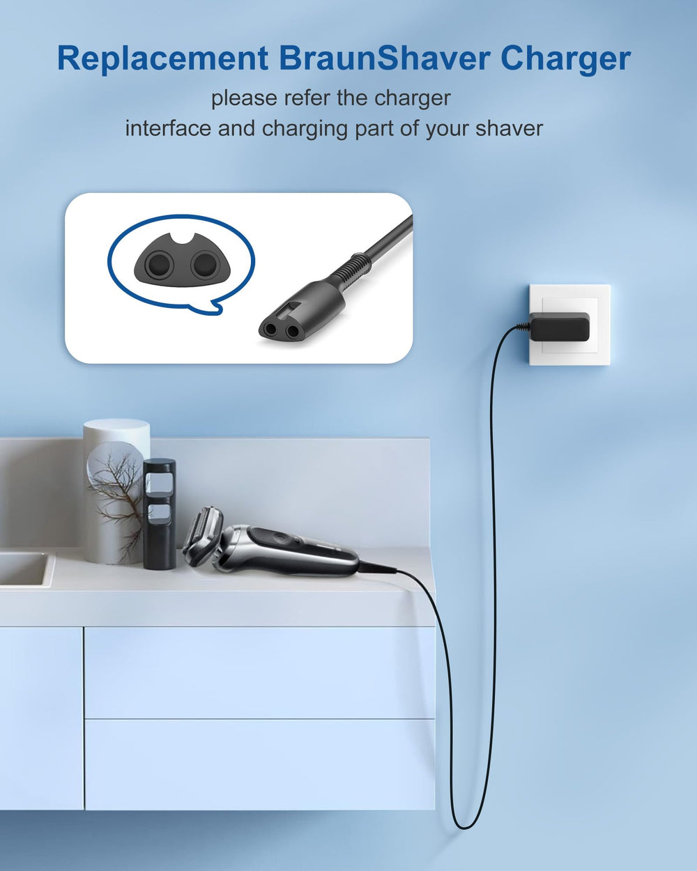 FGIEU 12V shaver charger delivers steady 12V 400mA for consistent grooming sessions