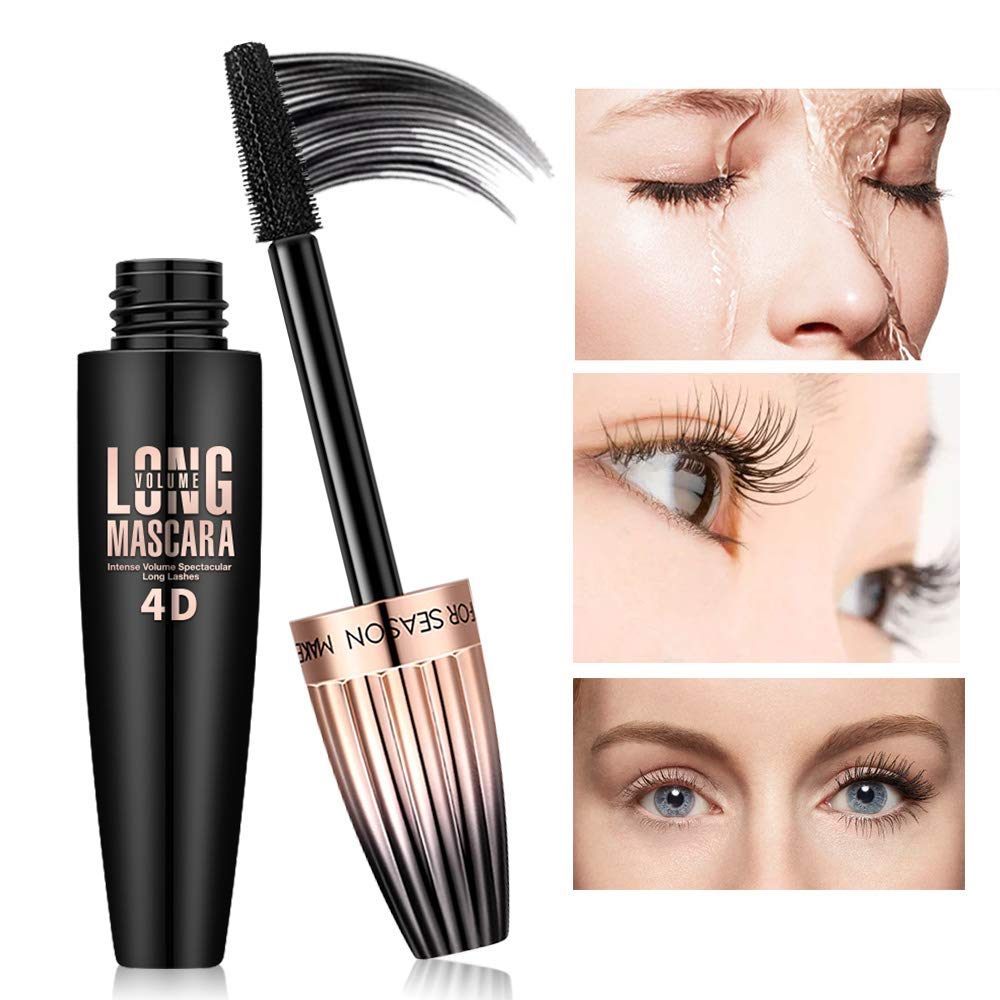 FGHJ 4D Silk Fiber Mascara on dramatic lashes after application.