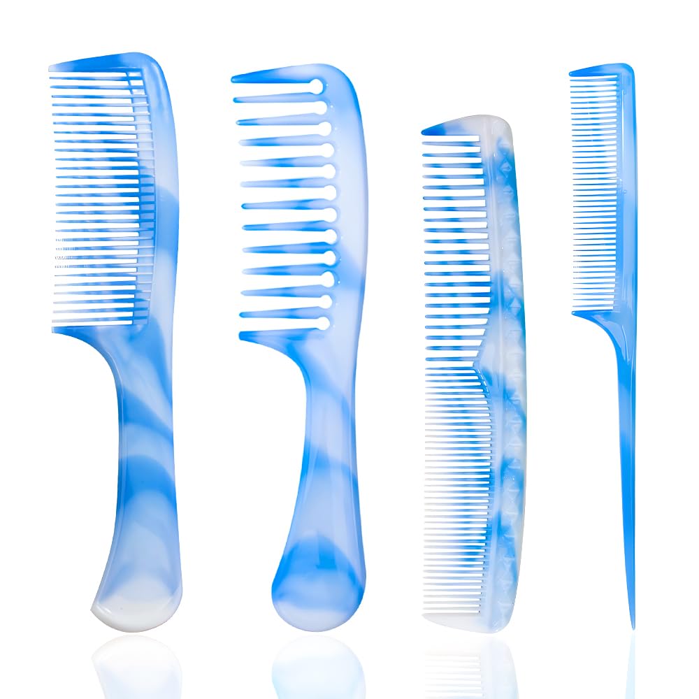 FHALLYNN blue fine-tooth comb detangles curls smoothly for everyday styling